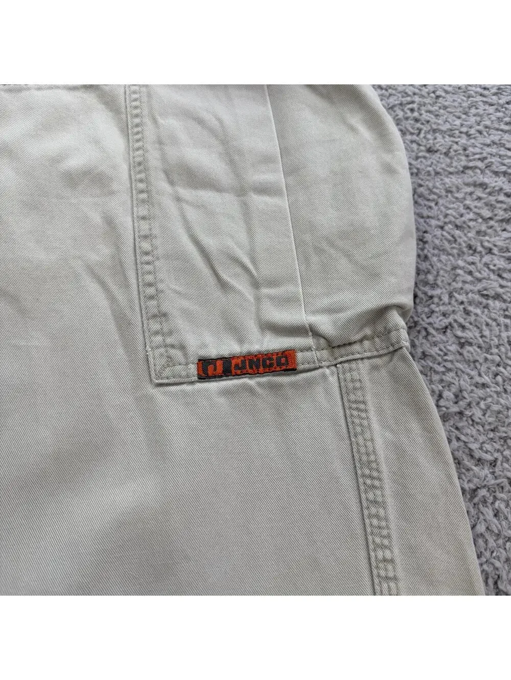 Vintage JNCO Jeans J375T Khaki Cargo Pants Made In USA 36x32 Wide Leg Y2K Skater